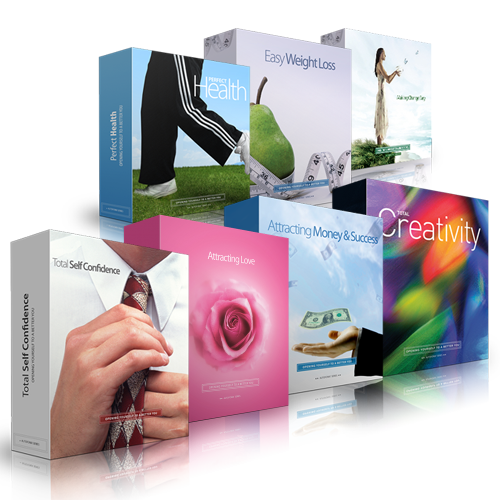 The seven Autofonix™ titles: Total Self-Confidence, Attracting Success & Money, Super Longevity, Total Creativity, Attracting Love, Perfect Health, and Easy Weight Loss